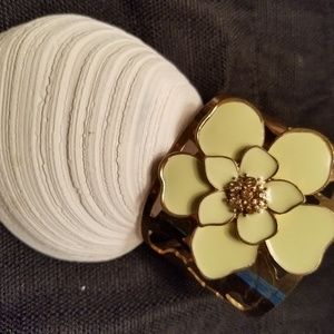 Floral enamel cuff bracelet